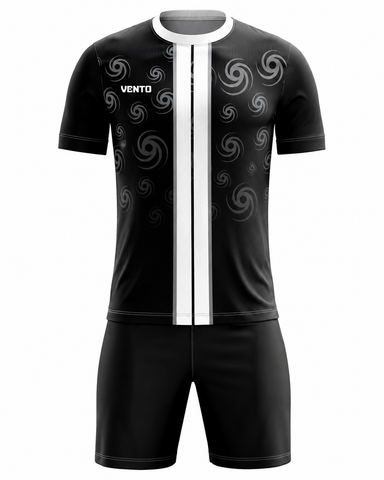 VENTO Black White Football Uniform Set – Jersey & Shorts