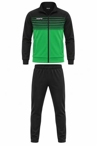 VENTO Black Green Volleyball Training Tracksuit – Team Warm Up Set