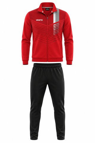 VENTO Red Black Volleyball Training Tracksuit – Team Warm Up Set