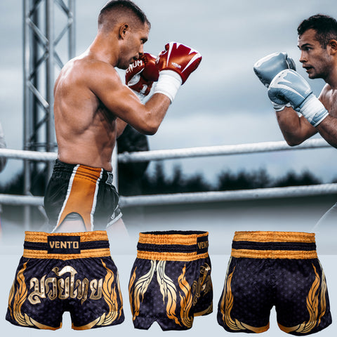 Muay Thai Kickboxing Shorts for Men, Breathable Boxing Shorts