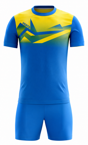 VENTO Blue Yellow Football Uniform Set – Jersey & Shorts
