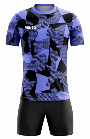 VENTO Purple Black Abstract Football Uniform Set – Jersey & Shorts