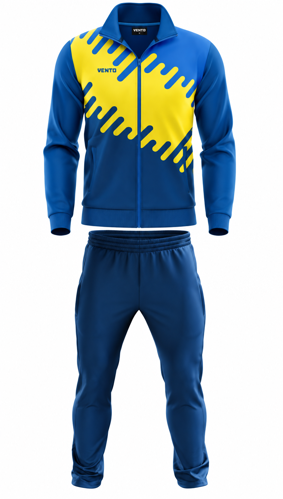 VENTO Blue Yellow Volleyball Tracksuit – Athletic Team Warm Up Set