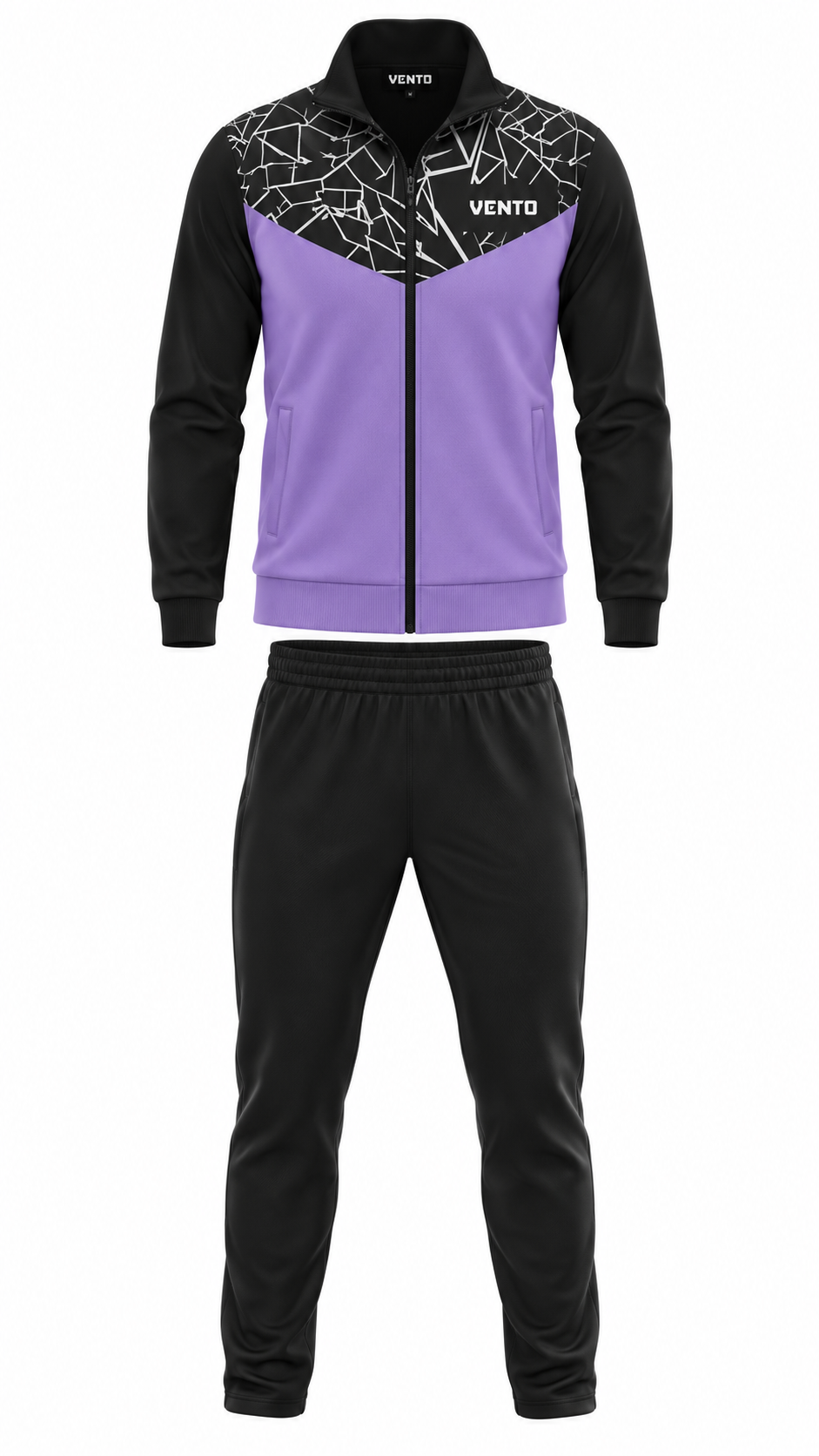 VENTO Black Purple Volleyball Training Tracksuit – Team Warm Up Set