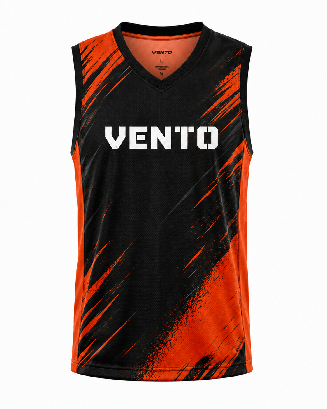 VENTO Ignite Black Orange Basketball Training Jersey