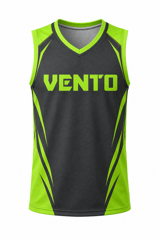 VENTO Velocity Lime Dark Grey Basketball Training Jersey