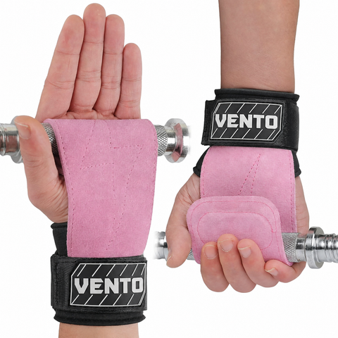 VENTO Gym Grips with Wrist Support – Weight Lifting Palm Grips