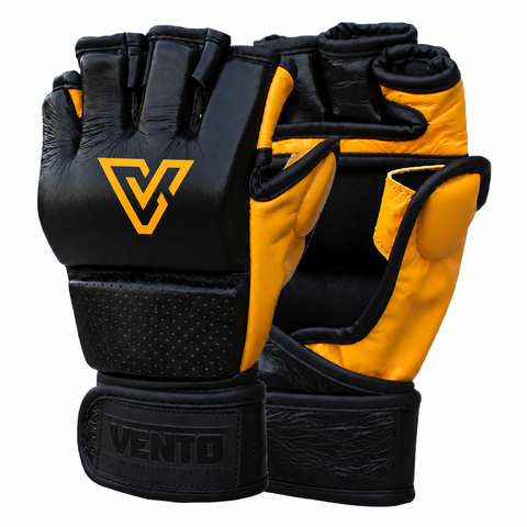 VENTO Black Yellow MMA Competition Gloves