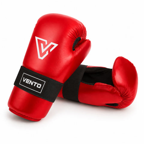 VENTO Point Kickboxing Gloves | Lightweight Training Gloves | PU Leather | Black, Blue & Red