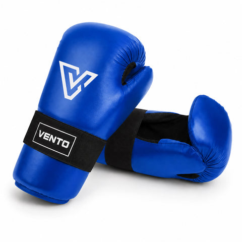 VENTO Point Kickboxing Gloves | Lightweight Training Gloves | PU Leather | Black, Blue & Red