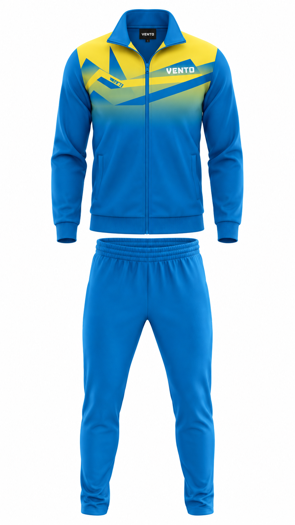 VENTO Blue Yellow Volleyball Training Tracksuit – Team Warm Up Set