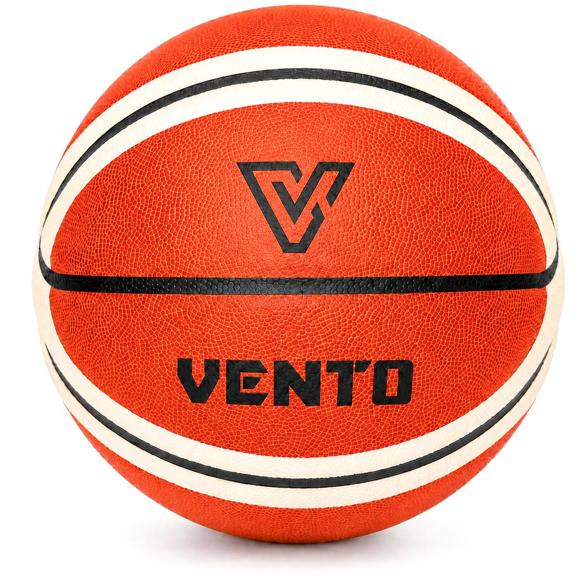 VENTO Premium Basketball – Orange & White Stripe Design