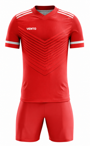 VENTO Red Chevron Football Uniform Set – Jersey & Shorts