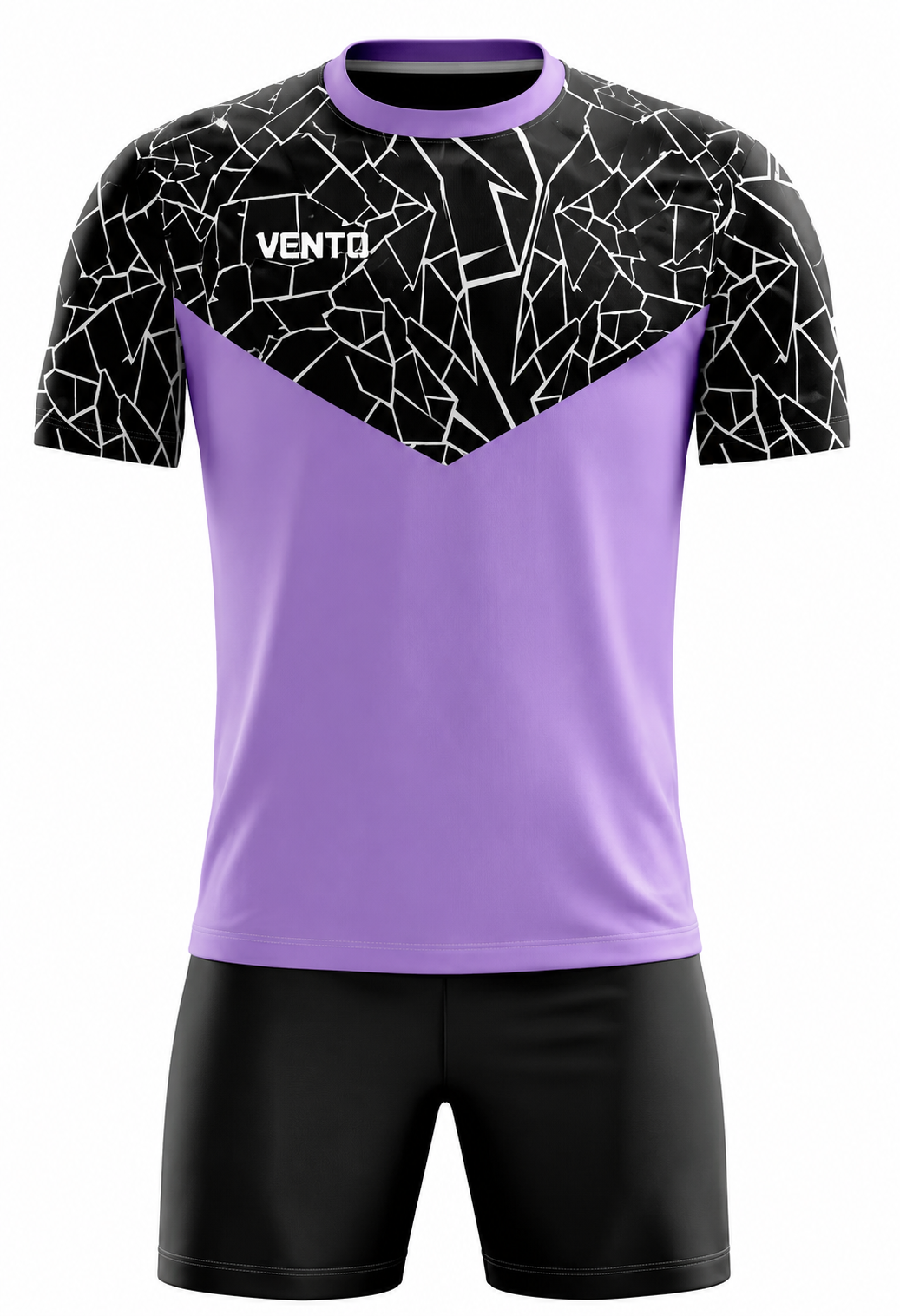 VENTO Purple Black Cracked Football Uniform Set – Jersey & Shorts