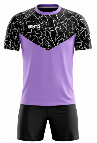 VENTO Purple Black Cracked Football Uniform Set – Jersey & Shorts