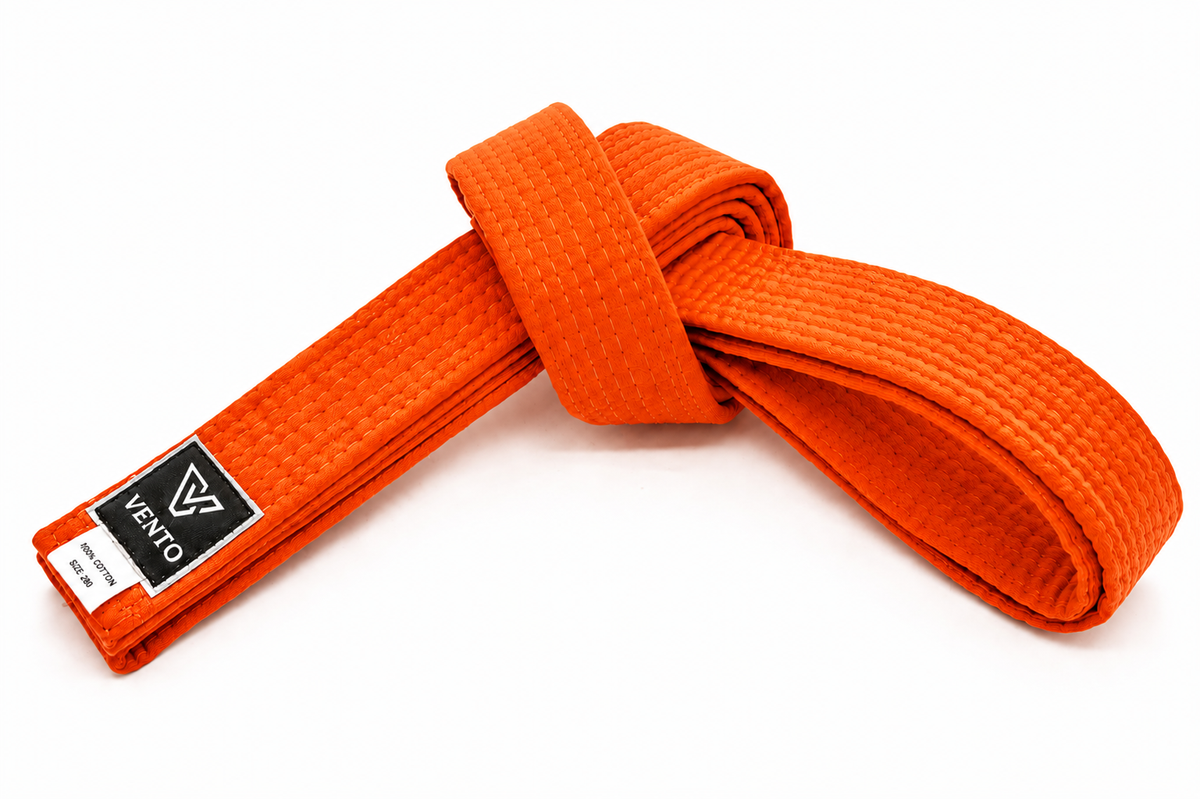 VENTO 100% Cotton Orange Belt – Premium Martial Arts Rank Belt for Karate, Taekwondo & Judo