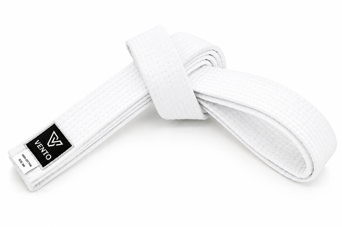VENTO 100% Cotton White Belt – Premium Martial Arts Rank Belt for Karate, Taekwondo & Judo