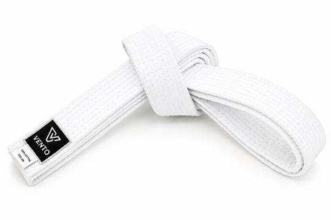 VENTO 100% Cotton White Belt – Premium Martial Arts Rank Belt for Karate, Taekwondo & Judo