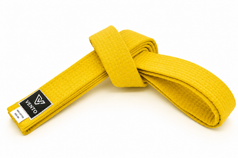 VENTO 100% Cotton Yellow Belt – Premium Martial Arts Rank Belt for Karate, Taekwondo & Judo