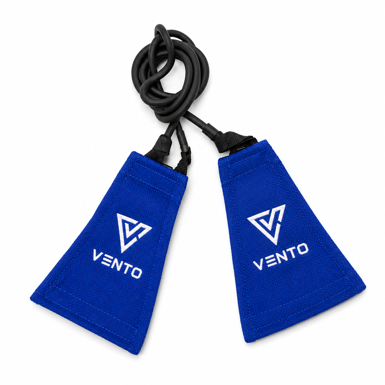 VENTO royal blue BJJ lapel resistance band trainer with black rubber cord for Jiu-Jitsu grip conditioning