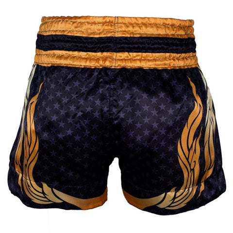 Vento „Flaming Star“ Black/Gold Muay Thai Shorts