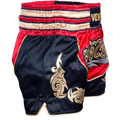 Vento Deluxe Red/Black/Gold „Crimson Warrior“ Muay Thai Shorts