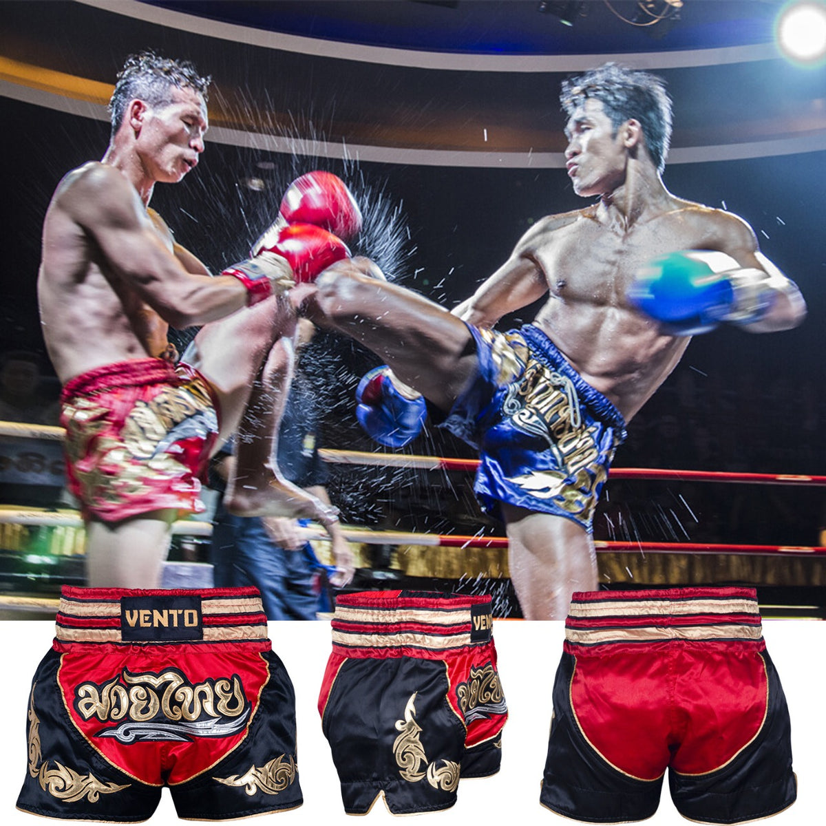 Muay Thai Kickboxing Shorts for Men, Breathable Boxing Shorts Anti-Friction, High Elasticity, - MMA, Sanda, and Training Pants